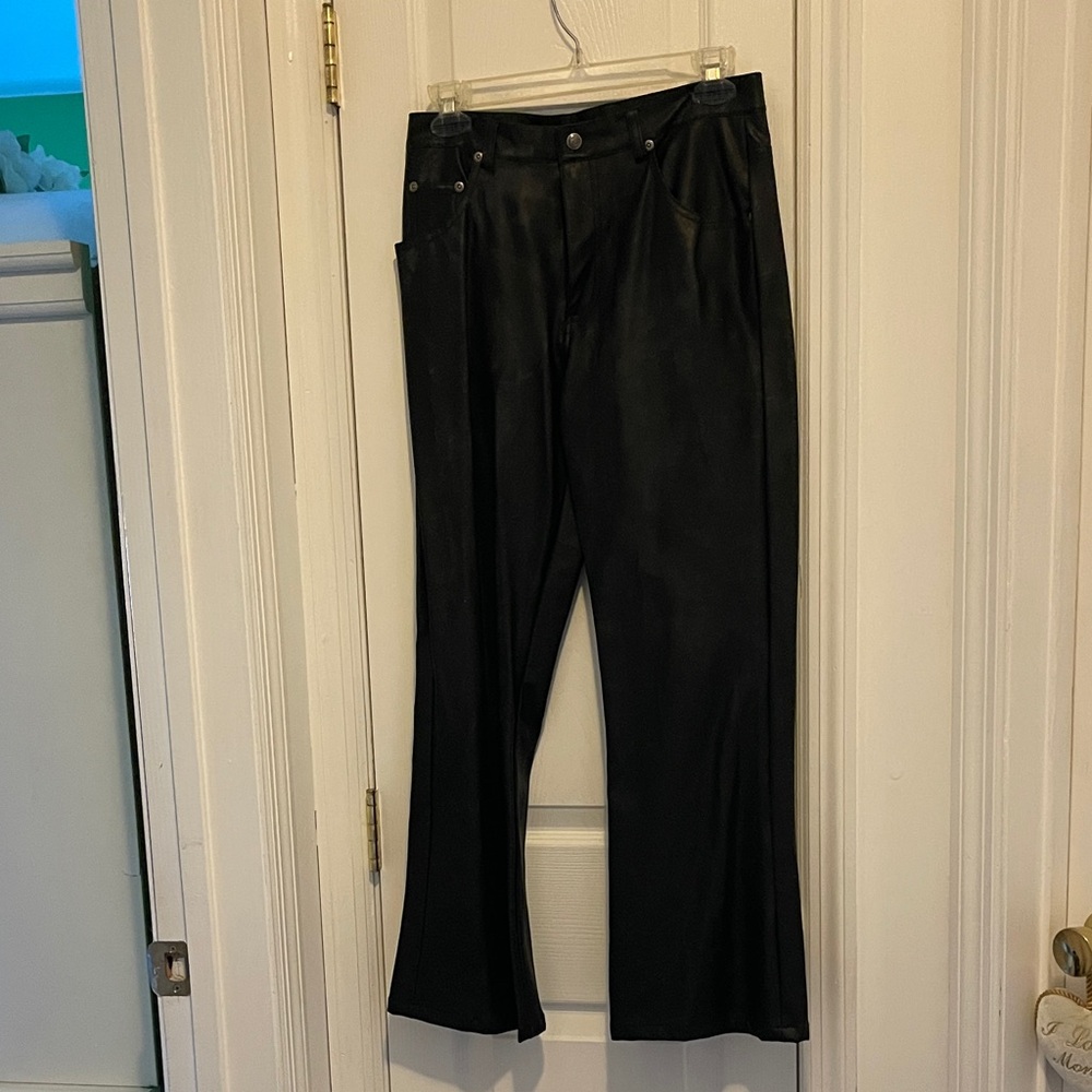 Teen Black Flare pleather Jeans